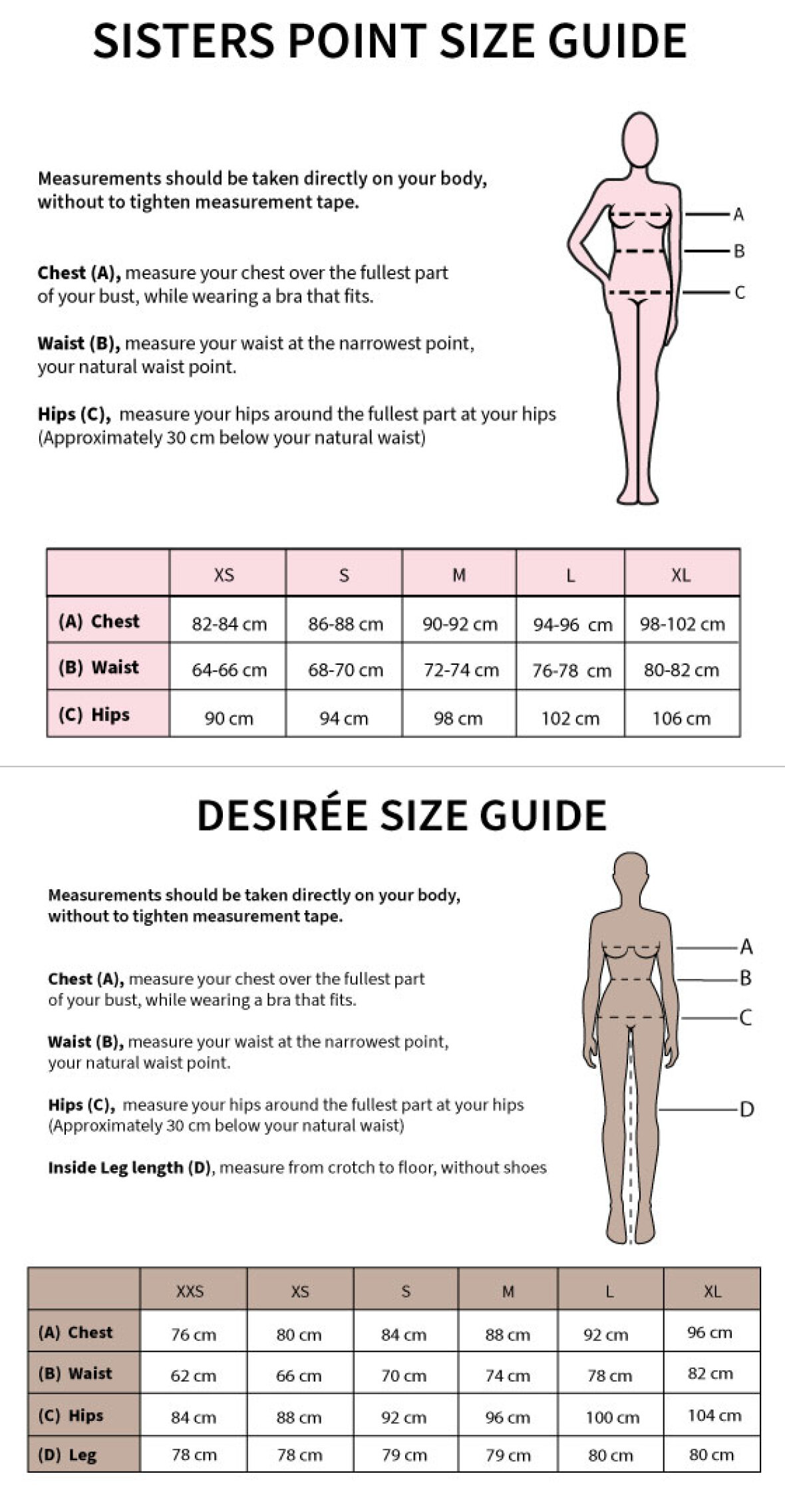 SISTERS POINT - Sisters Point - Size Guide